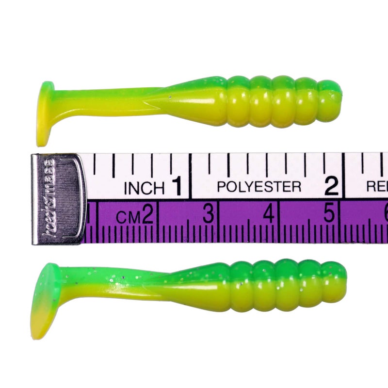 THKFISH طعم سمك THKFISH 30 قطعة بذيل مجداف 2 بوصة بلاستيك ناعم ثنائي اللون لصيد السمك طعم السباحة لسمك الكرابي والبايس والتروت بألوان مختلطة - Image 2